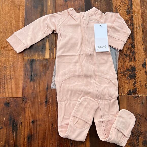 NEW Goumi Kids Rose Footie SZ 18-24 mo Baby Zipper Jumpsuit Pink Bamboo Zippy - Picture 1 of 3